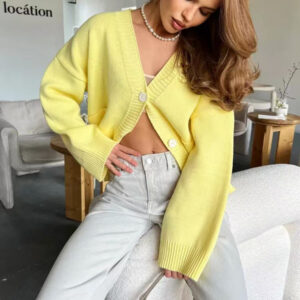 V-Neck Pocket Knit Cardigan